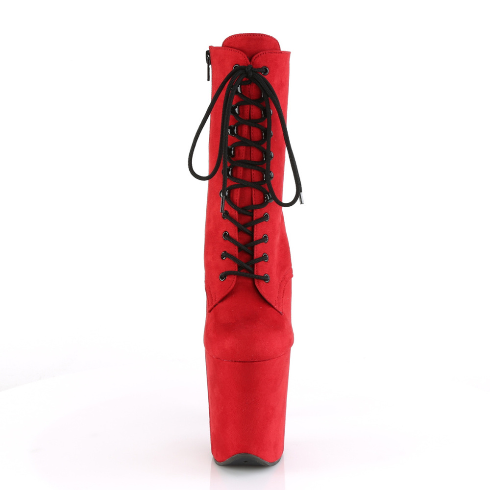 Platform Lace Up High Heel Suede Ankle Boots - Picture 4 of 5